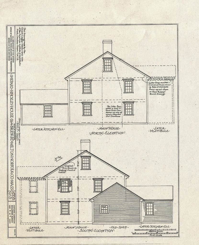 Blueprint HABS Mass,11-Milt,10- (Sheet 4 of 7) - Shepard-Hinckley House, 264 Brook Road, Milton, Norfolk County, MA