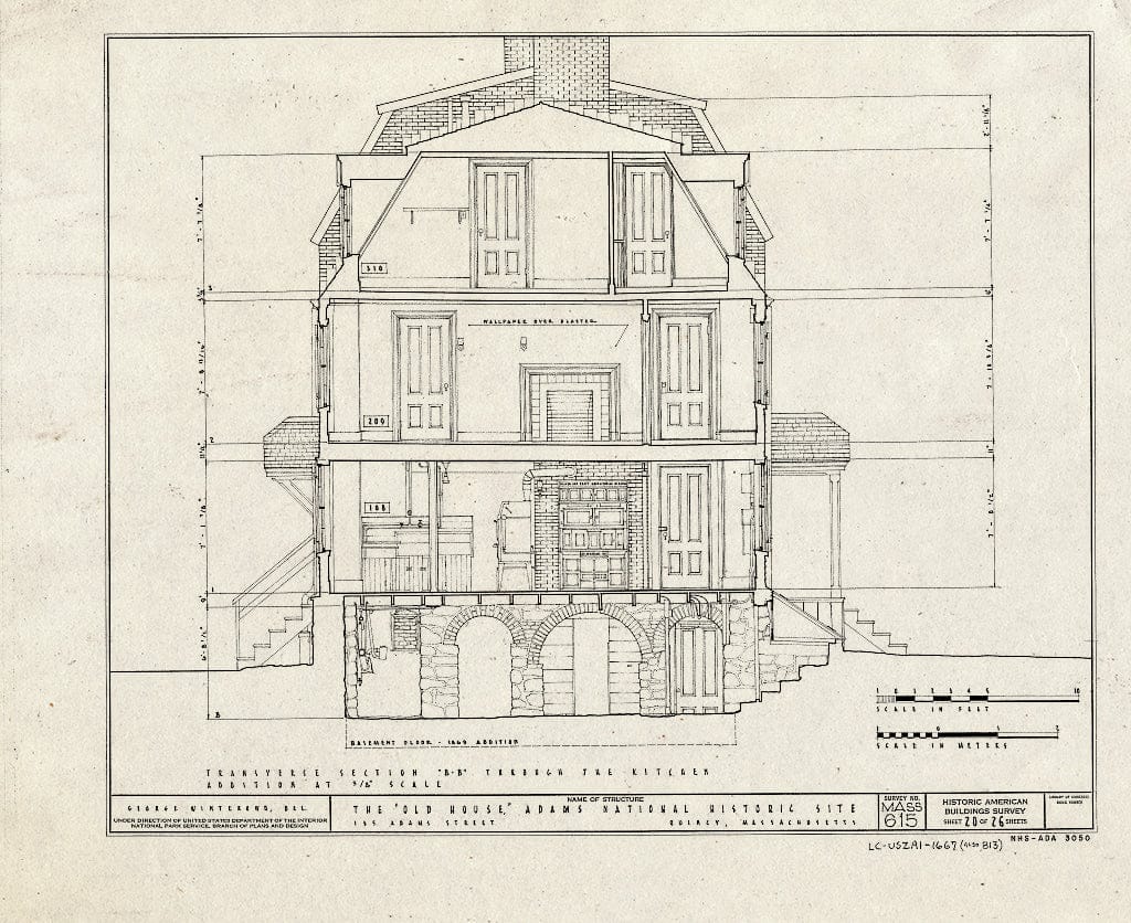 Blueprint HABS Mass,11-QUI,5- (Sheet 20 of 26) - Adams Mansion, 135 Adams Street, Quincy, Norfolk County, MA