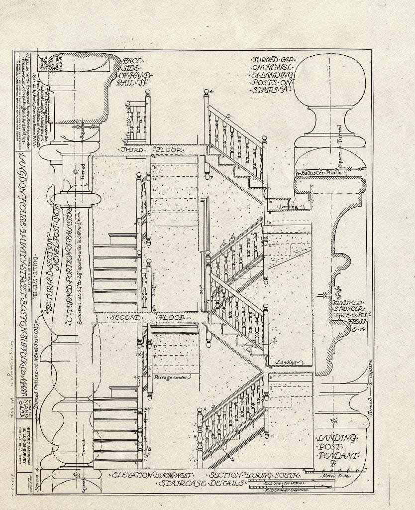 Blueprint HABS Mass,13-BOST,8- (Sheet 7 of 9) - Clough-Langdon House, 21 Unity Street, Boston, Suffolk County, MA