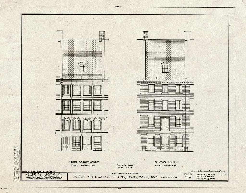 Blueprint HABS Mass,13-BOST,118- (Sheet 2 of 3) - Quincy Market, South Market Street, Boston, Suffolk County, MA