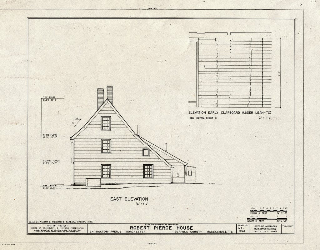 Blueprint HABS Mass,13-DORCH,7- (Sheet 7 of 10) - Robert Pierce House, 24 Oakton Avenue, Dorchester, Suffolk County, MA