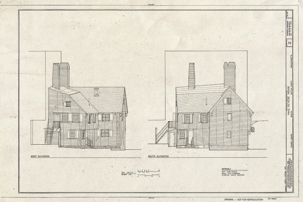 Blueprint HABS Mass,13-BOST,26- (Sheet 4 of 5) - Paul Revere House, 19 North Square, Boston, Suffolk County, MA
