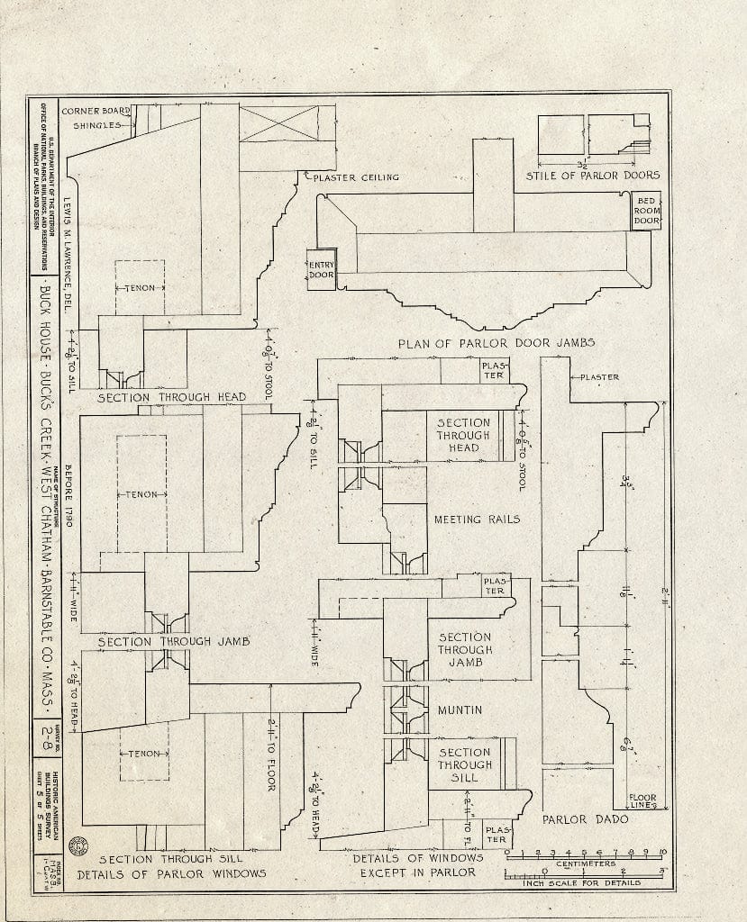 Blueprint HABS Mass,1-CHATW,1- (Sheet 5 of 5) - Buck House, Barn Hill Road, West Chatham, Barnstable County, MA