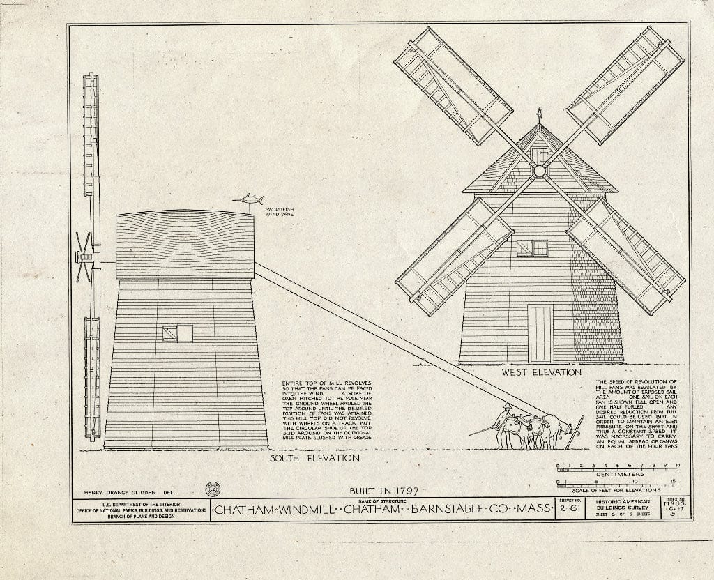 Blueprint HABS Mass,1-Chat,3- (Sheet 3 of 5) - Chatham Windmill, Atwood Street, Chatham, Barnstable County, MA