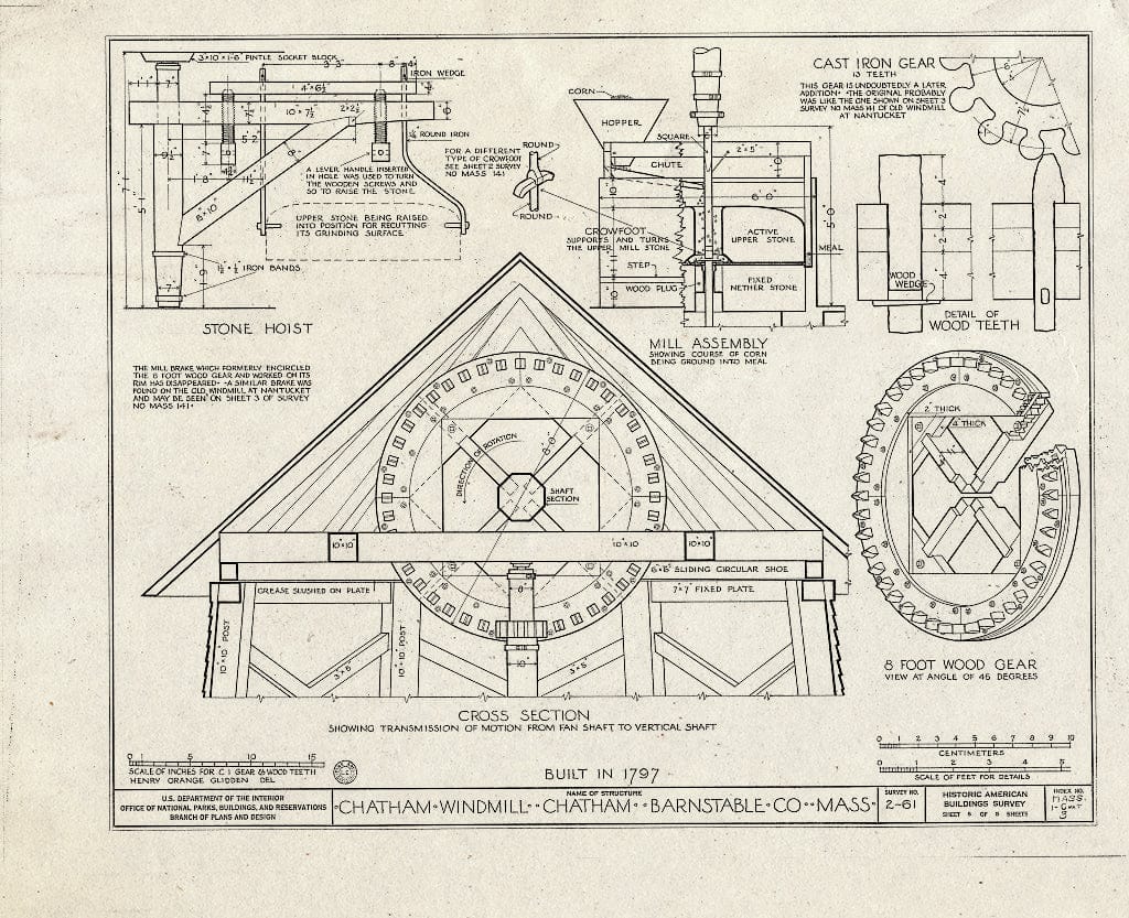 Blueprint HABS Mass,1-Chat,3- (Sheet 5 of 5) - Chatham Windmill, Atwood Street, Chatham, Barnstable County, MA