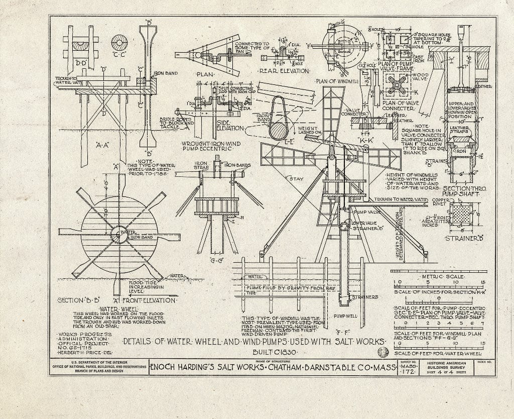 Blueprint HABS Mass,1-CHATW,2- (Sheet 4 of 4) - Enoch Harding Salt Works, Buck's Creek, West Chatham, Barnstable County, MA
