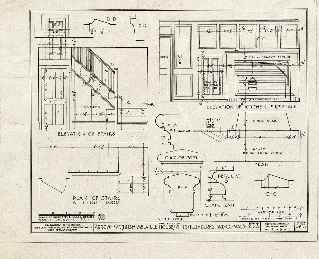 Blueprint HABS Mass,2-PITFI,1- (Sheet 2 of 3) - Arrowhead, 780 Holmes Road, Pittsfield, Berkshire County, MA