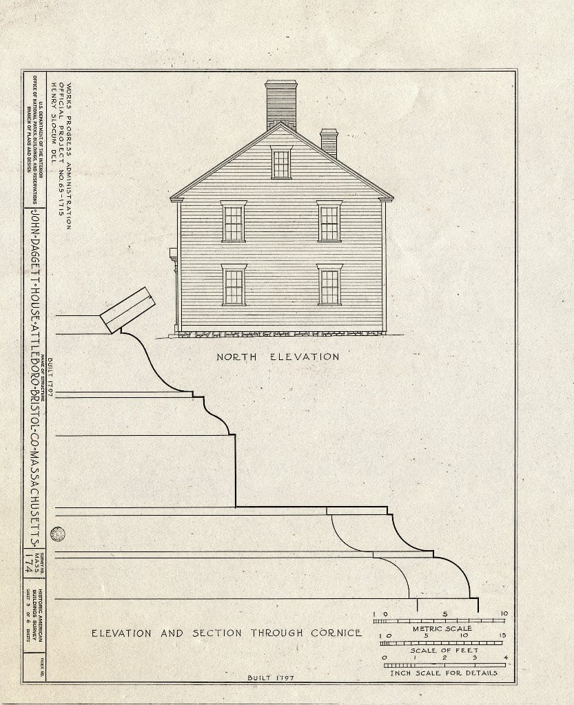 Blueprint HABS Mass,3-ATBO,1- (Sheet 3 of 6) - John Daggett House, 480 North Main Street, Attleboro, Bristol County, MA