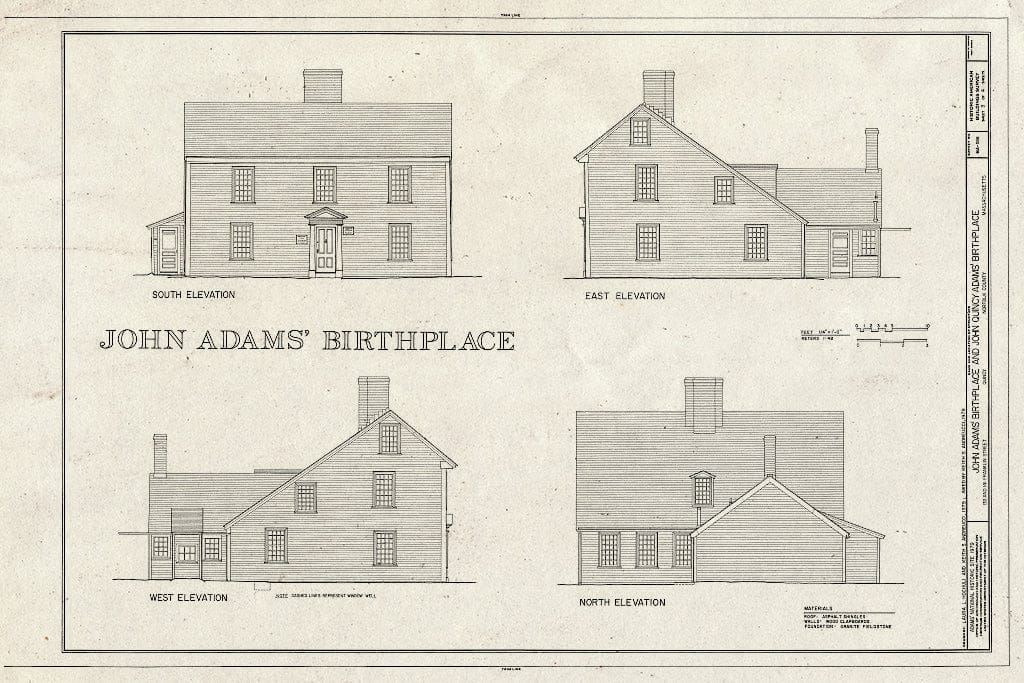 Blueprint HABS Mass,11-QUI,6- (Sheet 3 of 4) - John Adams Birthplace, 133 Franklin Street, Quincy, Norfolk County, MA