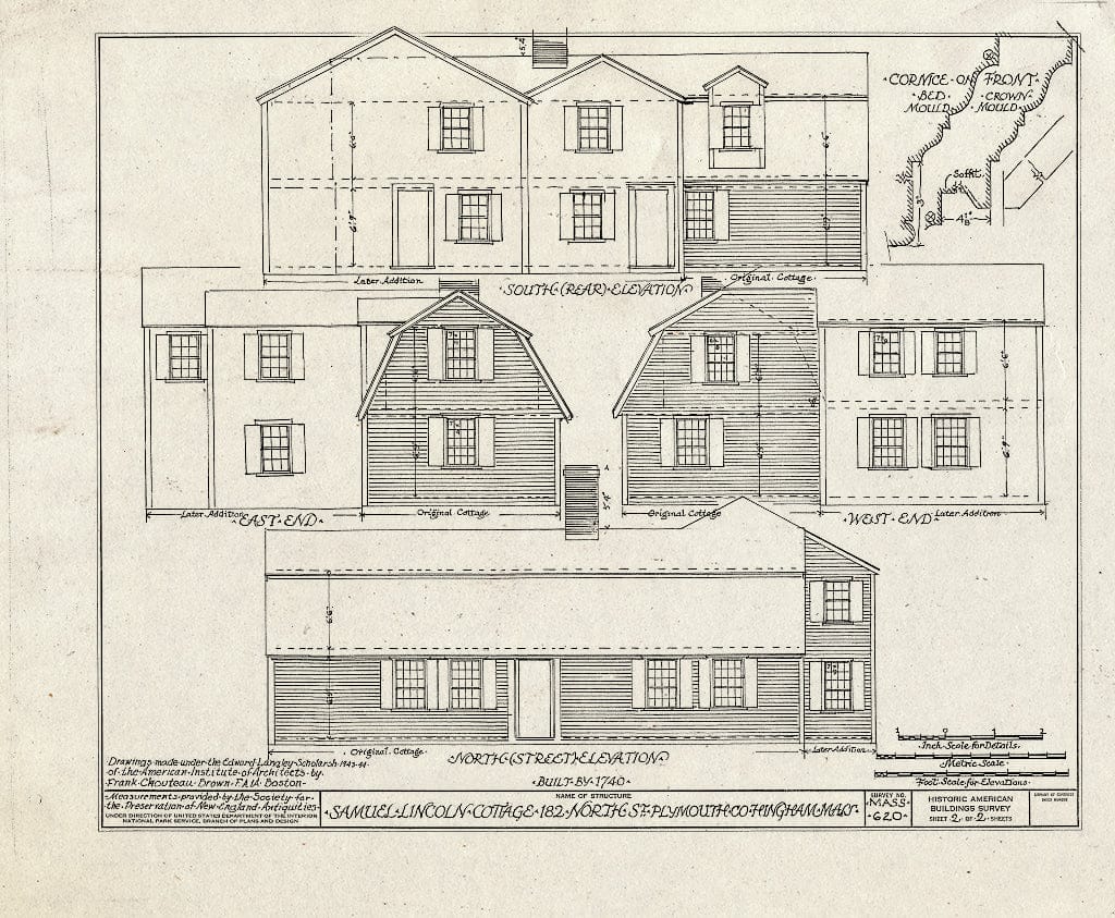Blueprint HABS Mass,12-Hing,13- (Sheet 2 of 2) - Samuel Lincoln Cottage, 182 North Street, Hingham, Plymouth County, MA