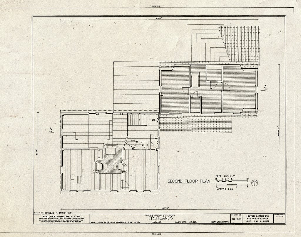 Blueprint HABS Mass,14-Harv,18- (Sheet 5 of 9) -"Fruitlands, Fruitlands Museum, Prospect Hill Road, Harvard, Worcester County, MA