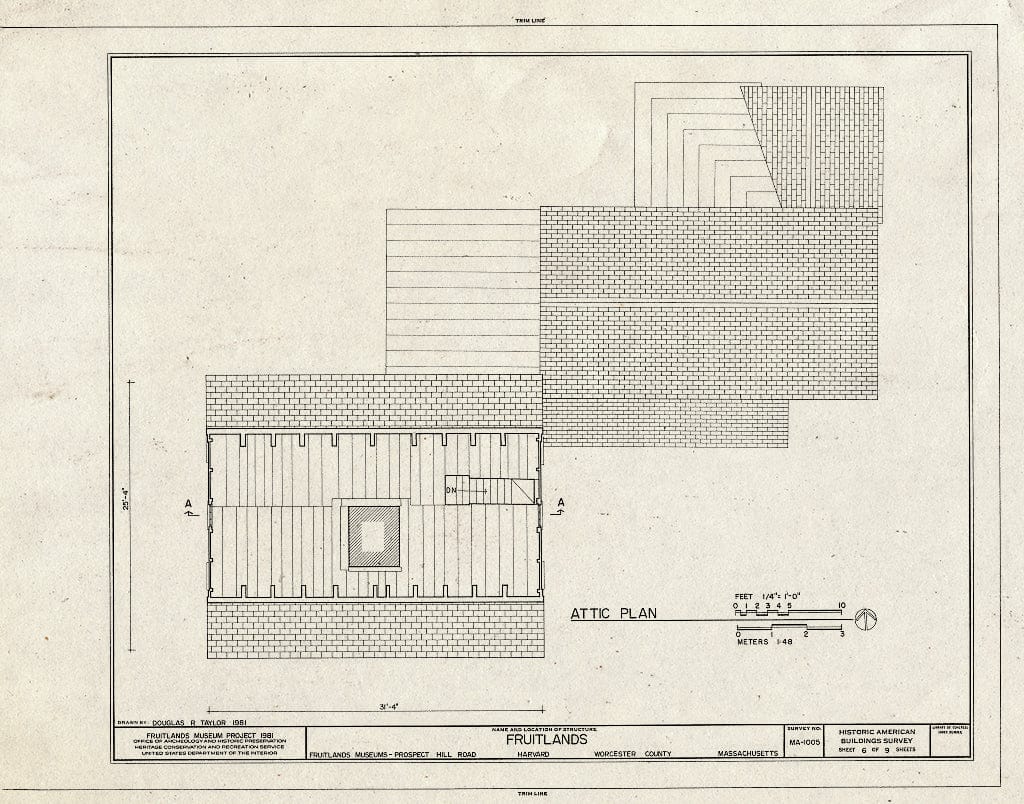 Blueprint HABS Mass,14-Harv,18- (Sheet 6 of 9) -"Fruitlands, Fruitlands Museum, Prospect Hill Road, Harvard, Worcester County, MA