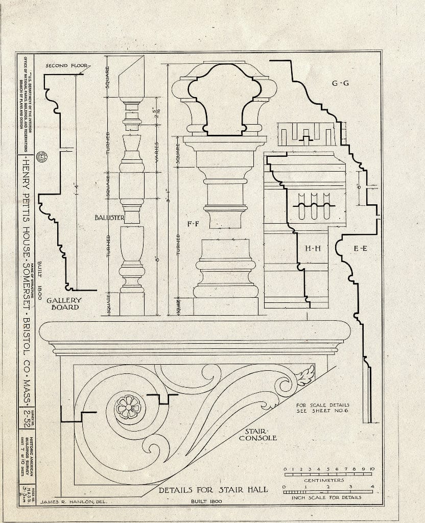 Blueprint HABS Mass,3-SOM,2- (Sheet 7 of 10) - Henry Pettis House, Main Street & Pierce Road, Somerset, Bristol County, MA