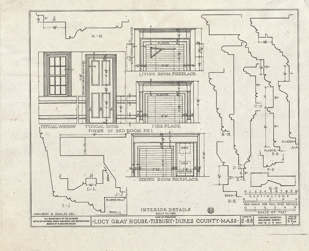Blueprint HABS Mass,4-TISB,1- (Sheet 4 of 4) - Lucy Gray House, Indian Hill Road, North Tisbury, Dukes County, MA