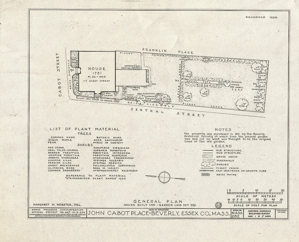 Blueprint HABS Mass,5-BEV,4- (Sheet 1 of 5) - John Cabot Place, 117 Cabot Street, Beverly, Essex County, MA