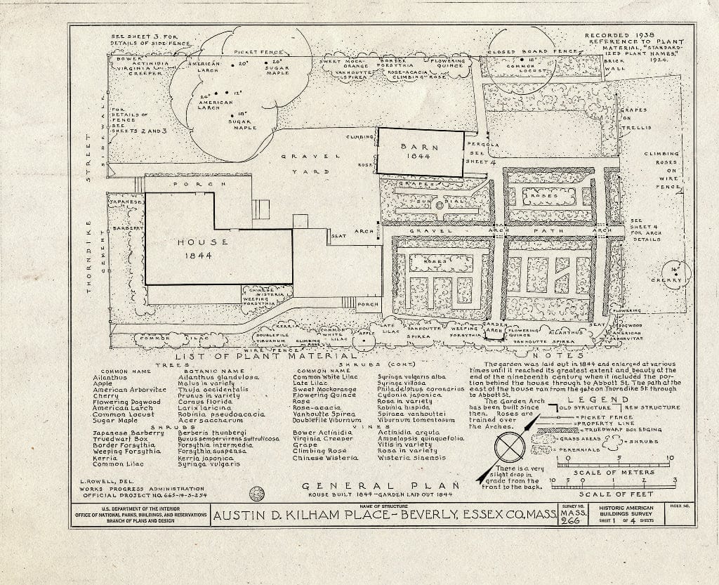 Blueprint HABS Mass,5-BEV,2- (Sheet 1 of 4) - Austin D. Kilham Place, 8 Thorndike Street, Beverly, Essex County, MA