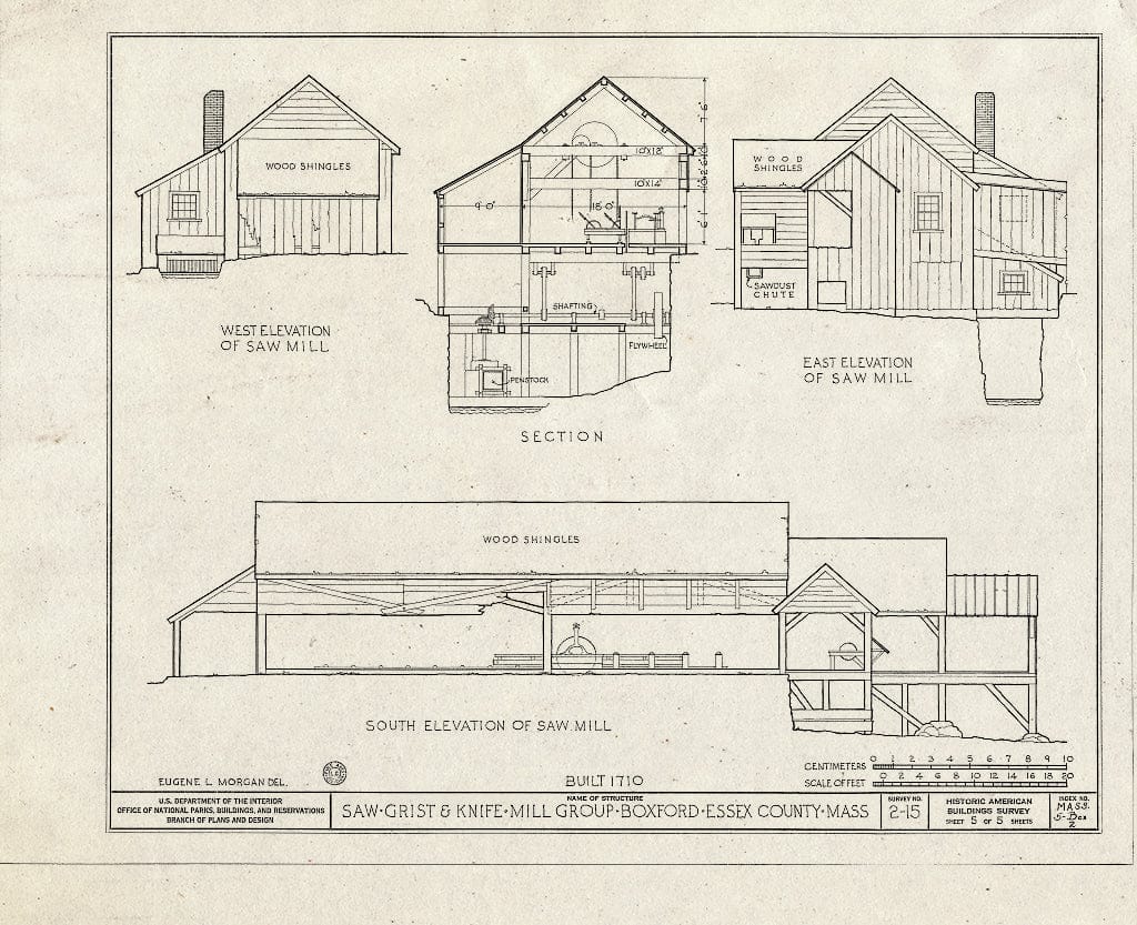 Blueprint HABS Mass,5-Box,2- (Sheet 5 of 5) - Saw, Grist & Knife Mill Group, Middleton Road, Boxford, Essex County, MA