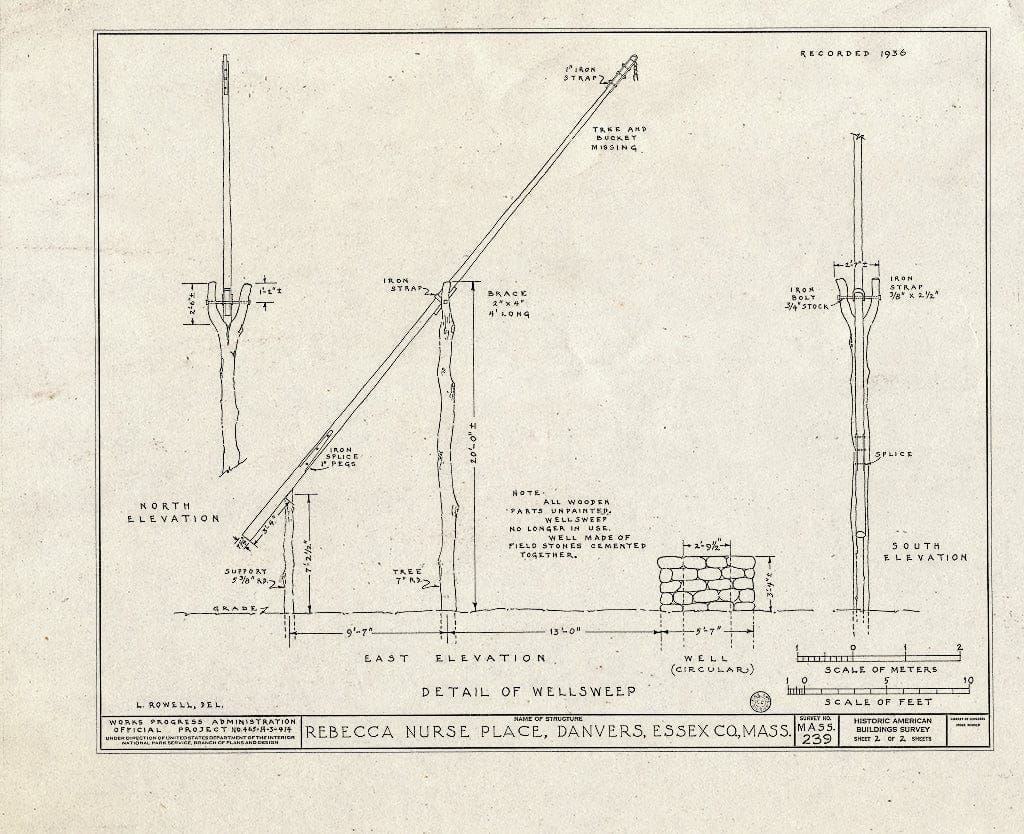 Blueprint HABS Mass,5-DAV,1- (Sheet 2 of 2) - Rebecca Nurse Place, 149 Pine Street, Danvers, Essex County, MA