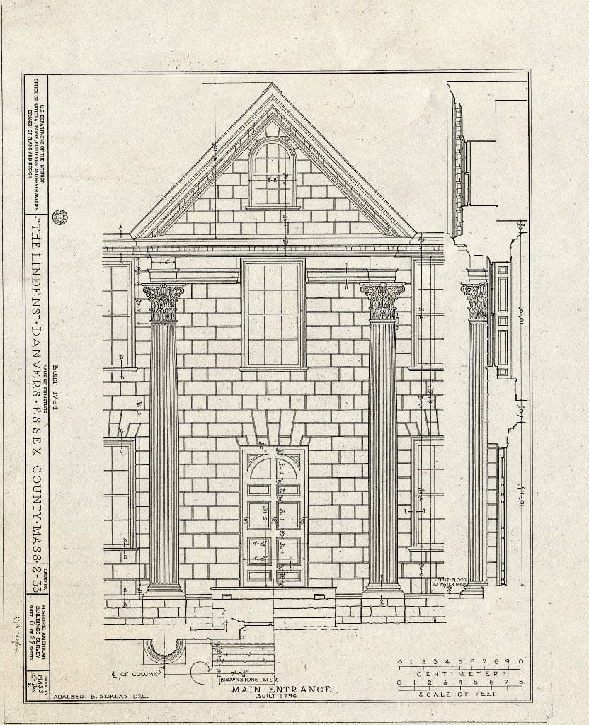 Blueprint HABS Mass,5-DAV,2- (Sheet 6 of 29) - The Lindens, Sylvan Street, Danvers, Essex County, MA