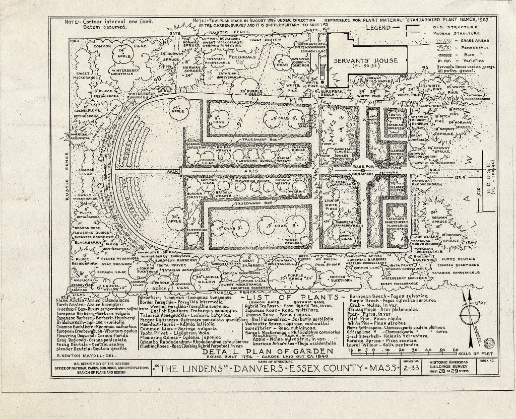 Blueprint HABS Mass,5-DAV,2- (Sheet 28 of 29) - The Lindens, Sylvan Street, Danvers, Essex County, MA