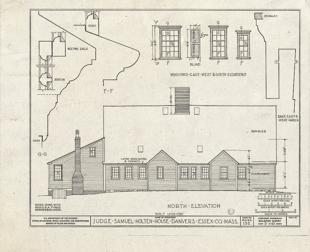 Blueprint HABS Mass,5-DAV,3- (Sheet 5 of 10) - Judge Samuel Holten House, 171 Holten Street, Danvers, Essex County, MA
