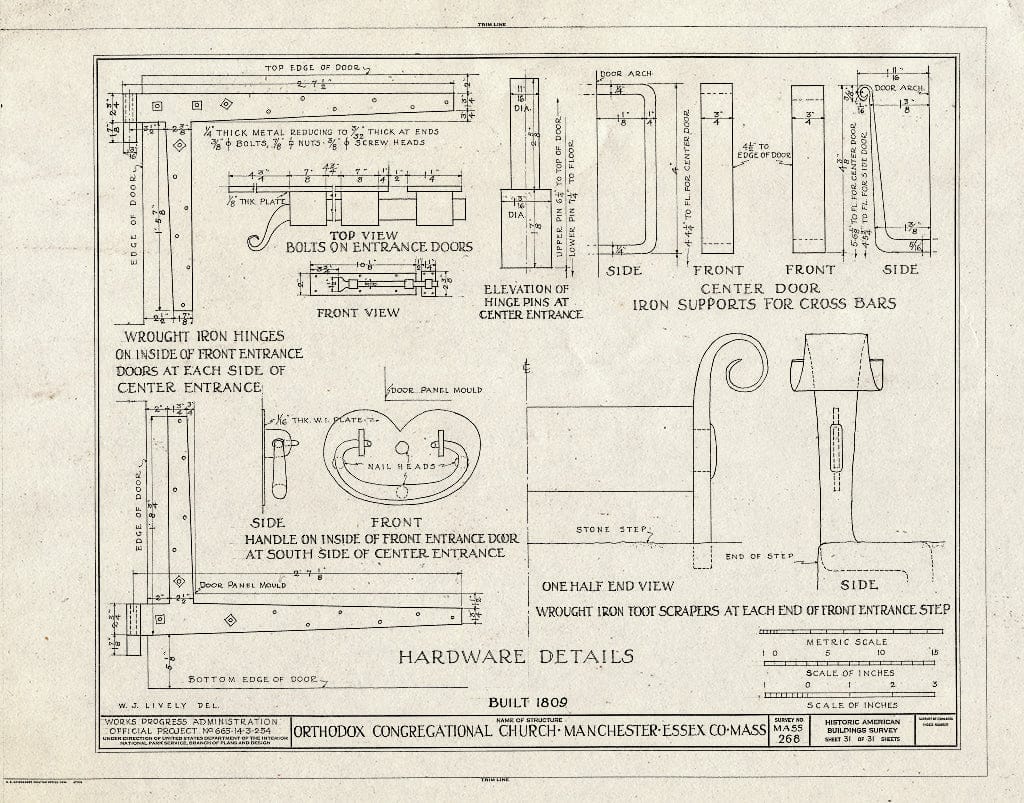 Blueprint HABS Mass,5-MANCH,1- (Sheet 31 of 31) - Orthodox Congregational Church, Central & Church Streets, Manchester, Essex County, MA