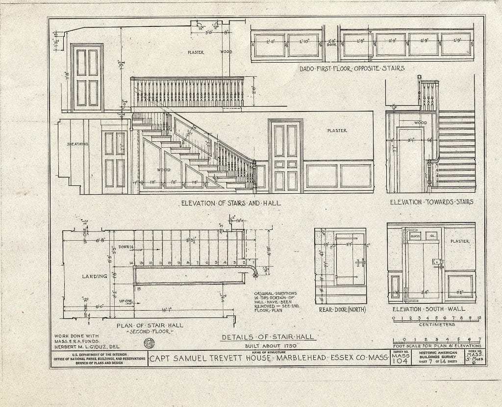 Blueprint HABS Mass,5-MARB,6- (Sheet 7 of 14) - Captain Samuel Trevett House, 65 Washington Street, Marblehead, Essex County, MA