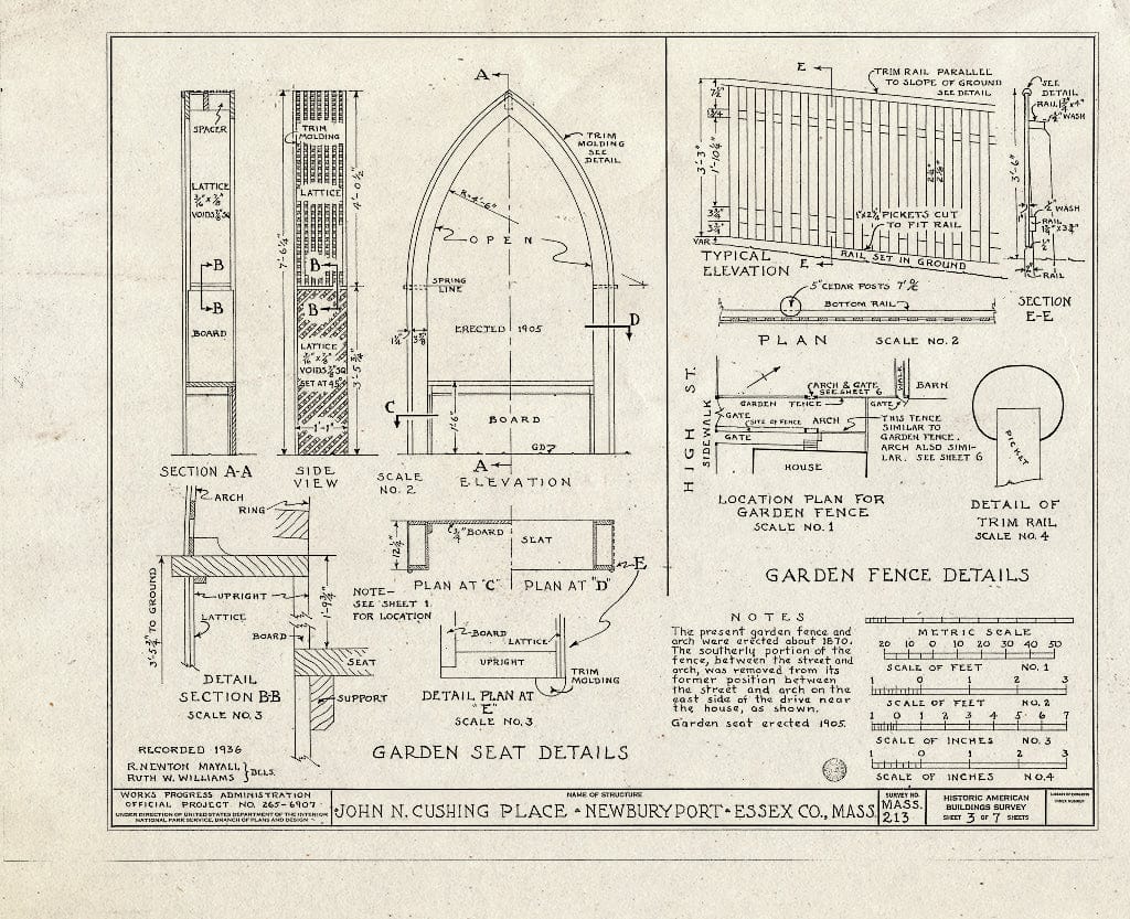 Blueprint HABS Mass,5-NEWBP,10- (Sheet 3 of 7) - John N. Cushing Place, 98 High Street, Newburyport, Essex County, MA