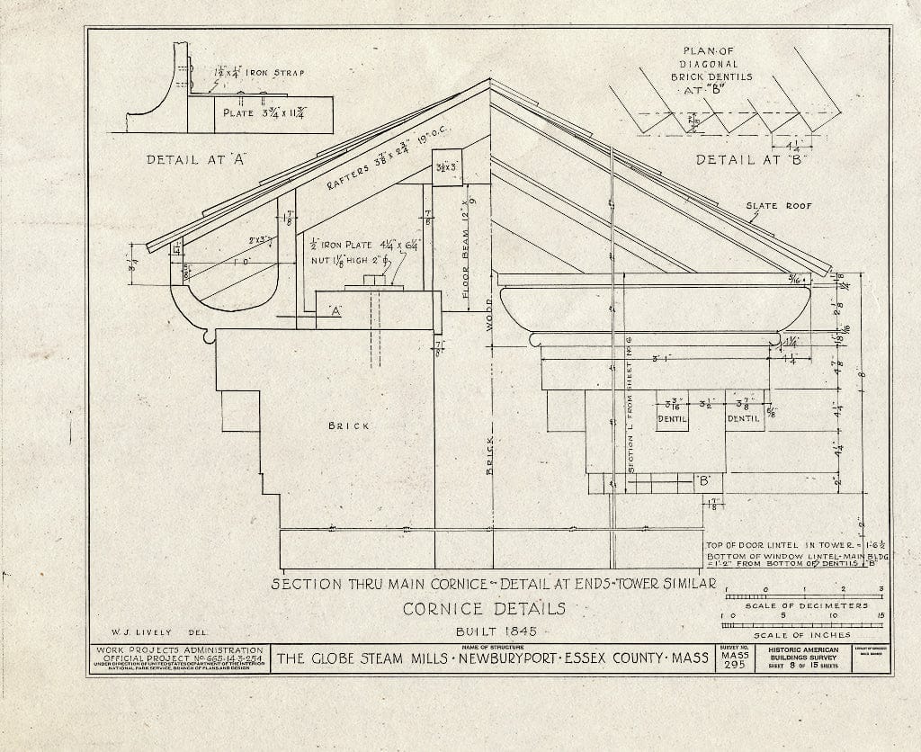Blueprint HABS Mass,5-NEWBP,25- (Sheet 8 of 15) - Globe Steam Mills, Federal Street, Newburyport, Essex County, MA
