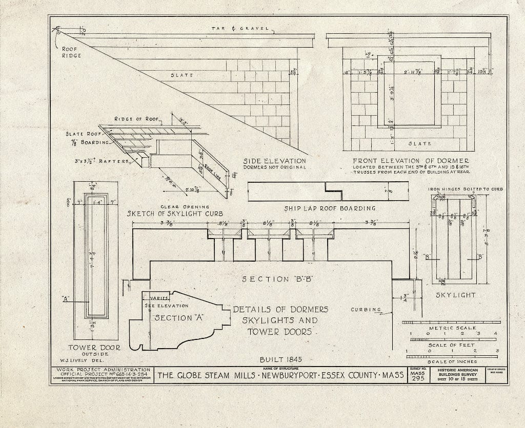 Blueprint HABS Mass,5-NEWBP,25- (Sheet 10 of 15) - Globe Steam Mills, Federal Street, Newburyport, Essex County, MA
