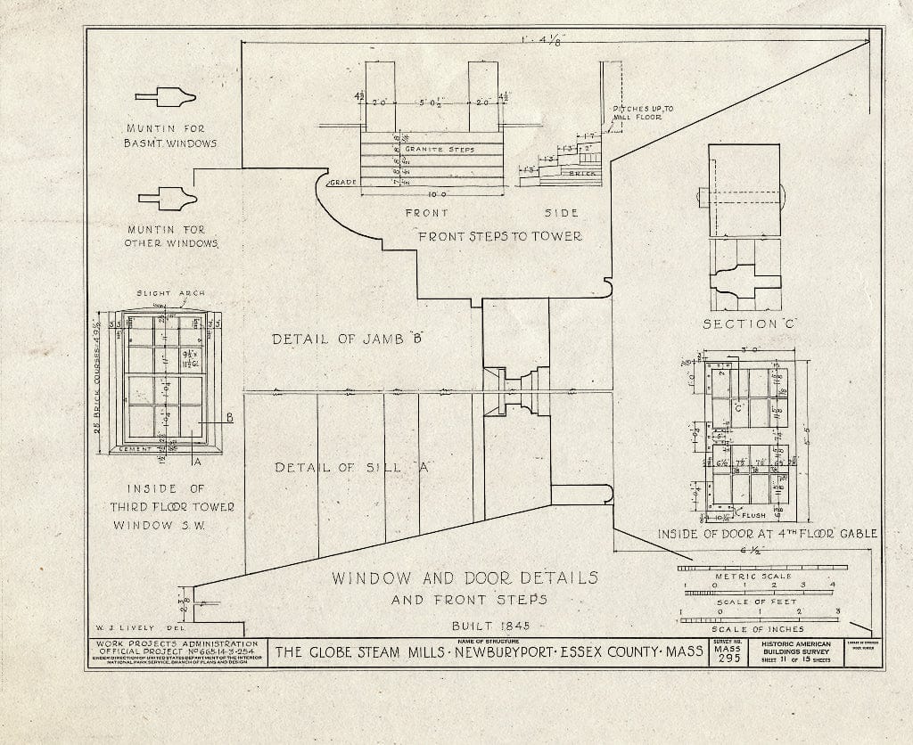 Blueprint HABS Mass,5-NEWBP,25- (Sheet 11 of 15) - Globe Steam Mills, Federal Street, Newburyport, Essex County, MA