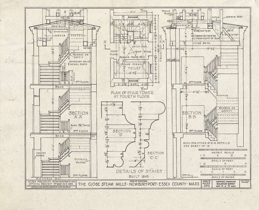 Blueprint HABS Mass,5-NEWBP,25- (Sheet 14 of 15) - Globe Steam Mills, Federal Street, Newburyport, Essex County, MA