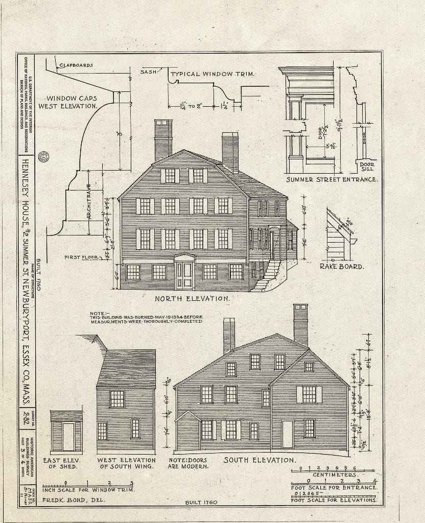 Blueprint HABS Mass,5-NEWBP,11- (Sheet 3 of 4) - Hennessey House, 2 Summer Street, Newburyport, Essex County, MA