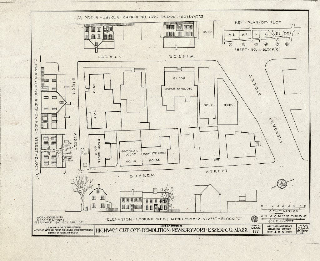 Blueprint HABS Mass,5-NEWBP,18- (Sheet 4 of 6) - Highway Cut-Off Demolition Area, Summer, Winter, High & Merrimac Streets, Newburyport, Essex County, MA