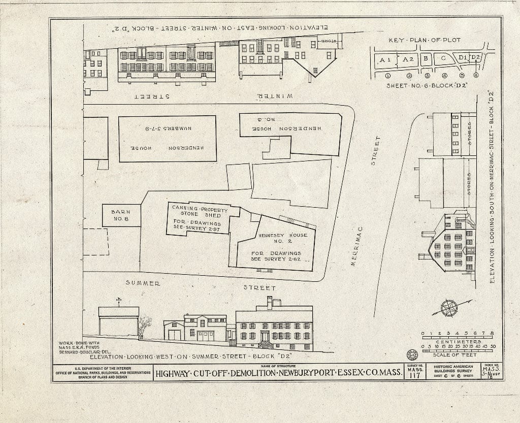 Blueprint HABS Mass,5-NEWBP,18- (Sheet 6 of 6) - Highway Cut-Off Demolition Area, Summer, Winter, High & Merrimac Streets, Newburyport, Essex County, MA