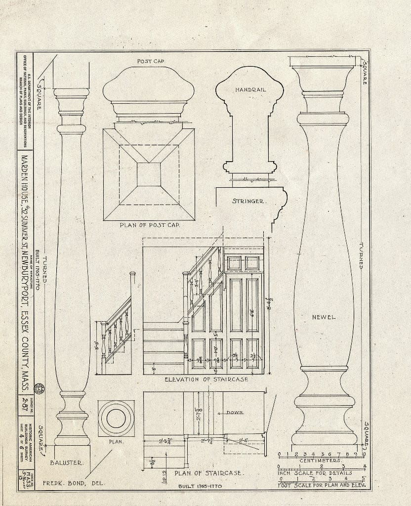 Blueprint HABS Mass,5-NEWBP,13- (Sheet 4 of 6) - Marden House, 32 Summer Street, Newburyport, Essex County, MA
