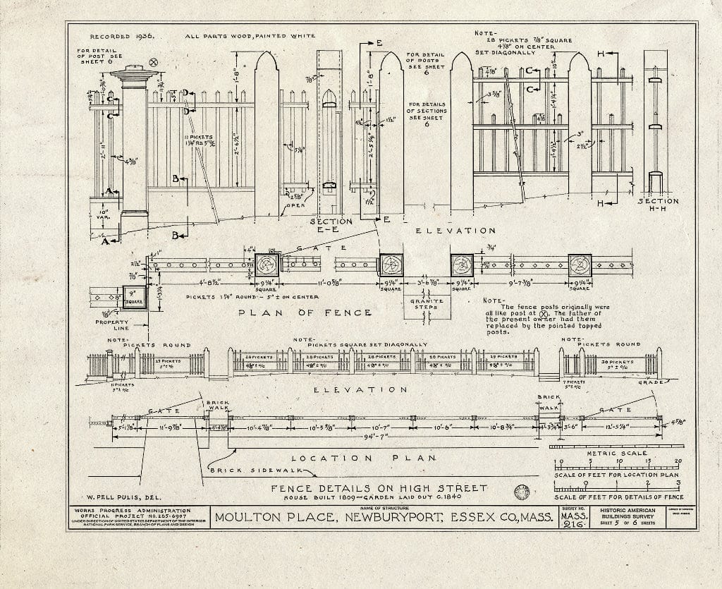 Blueprint HABS Mass,5-NEWBP,23- (Sheet 5 of 6) - Moulton Place, 89-91 High Street, Newburyport, Essex County, MA