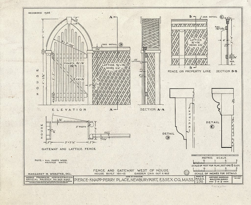 Blueprint HABS Mass,5-NEWBP,24- (Sheet 7 of 9) - Pierce-Knapp-Perry Place, 47 High Street, Newburyport, Essex County, MA