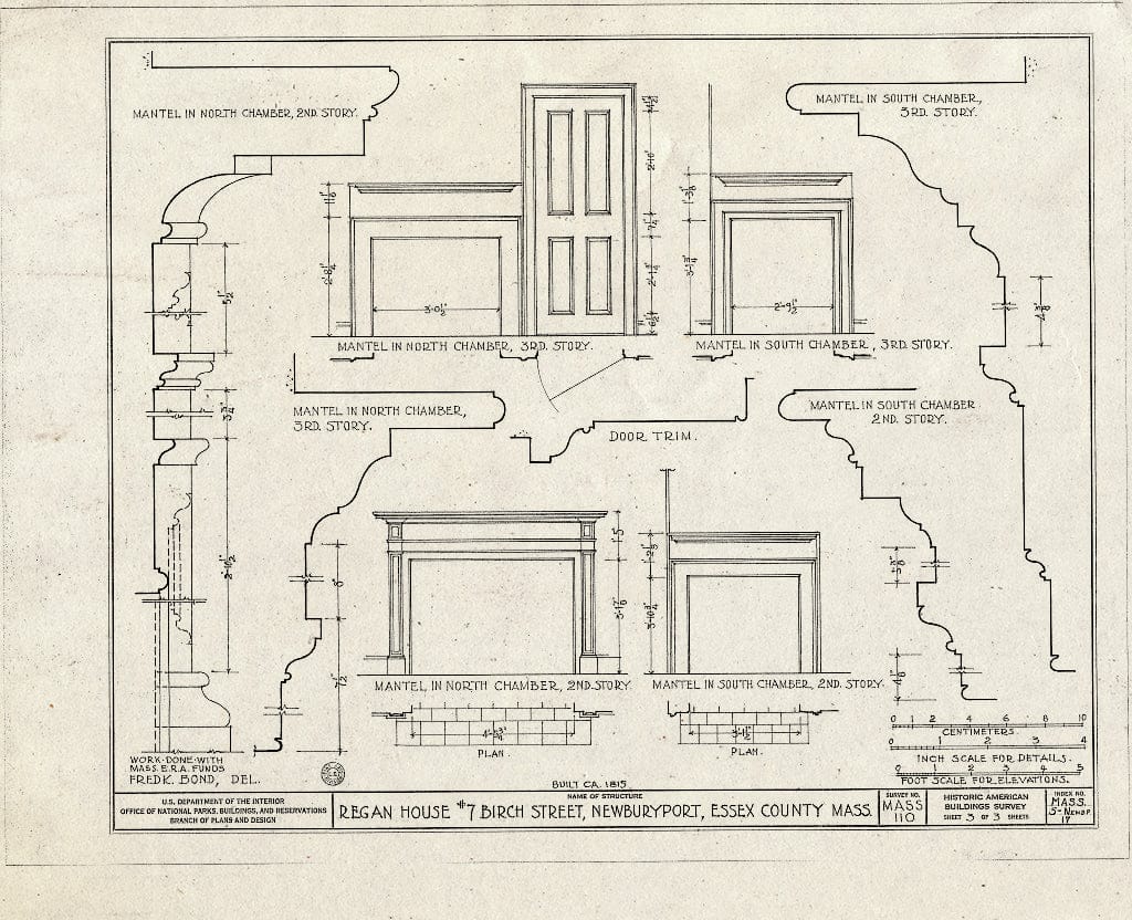 Blueprint HABS Mass,5-NEWBP,17- (Sheet 3 of 3) - Regan House, 7 Birch Street, Newburyport, Essex County, MA