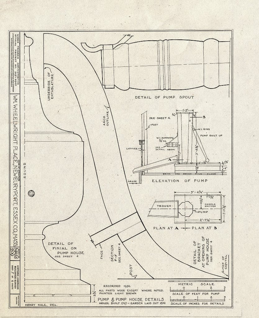 Blueprint HABS Mass,5-NEWBP,22- (Sheet 5 of 6) - William Wheelwright Place, 75 High Street, Newburyport, Essex County, MA