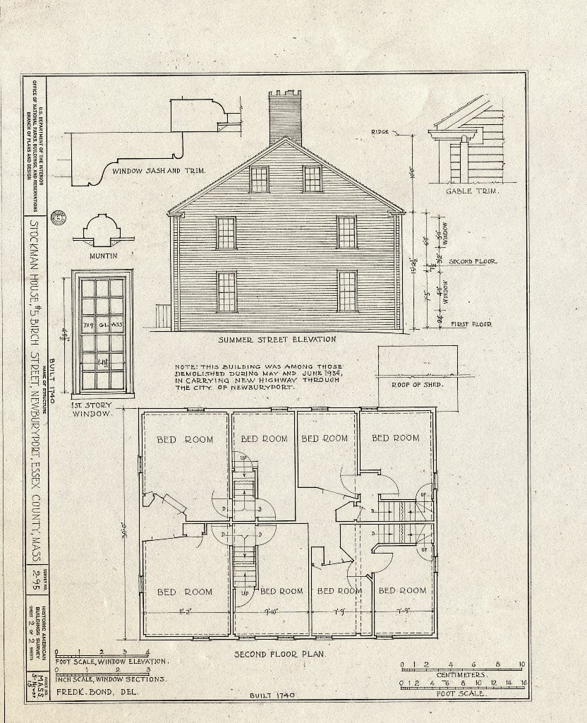 Blueprint HABS Mass,5-NEWBP,15- (Sheet 2 of 2) - Stockman House, 5 Birch Street, Newburyport, Essex County, MA