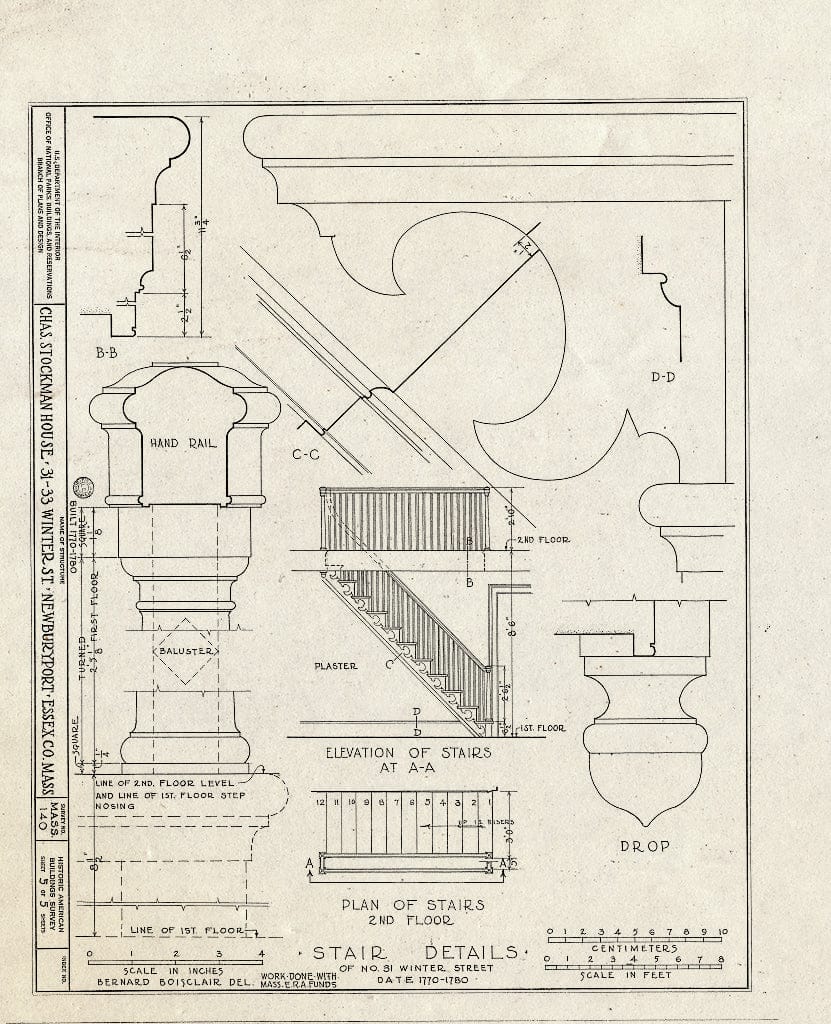 Blueprint HABS Mass,5-NEWBP,21- (Sheet 5 of 5) - Charles Stockman House, 31-33 Winter Street, Newburyport, Essex County, MA
