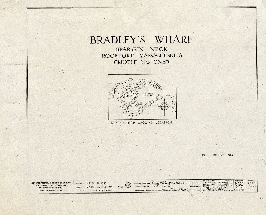 Blueprint HABS Mass,5-ROCPO,1- (Sheet 0 of 2) - Bradley's Wharf, Bearskin Neck, Rockport, Essex County, MA