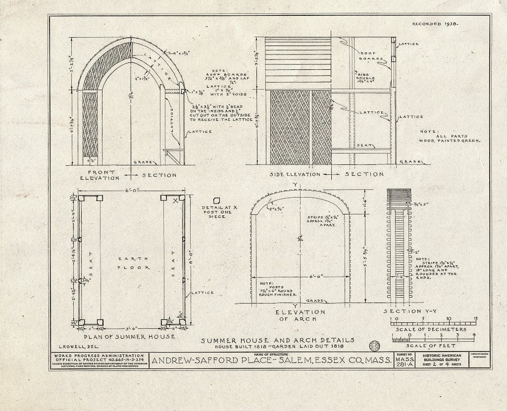 Blueprint HABS Mass,5-SAL,9- (Sheet 2 of 4) - Andrew-Safford Place, 13 Washington Square, Salem, Essex County, MA
