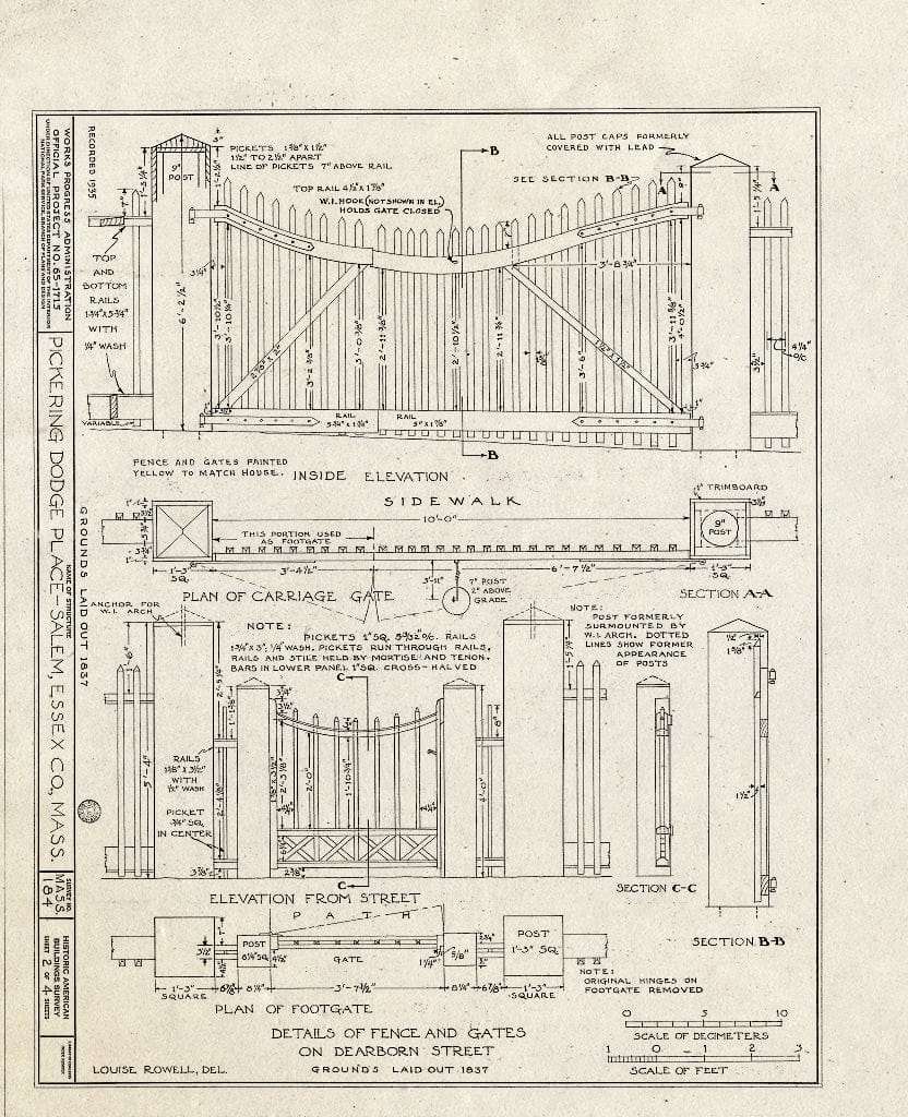 Blueprint HABS Mass,5-SAL,21- (Sheet 2 of 4) - Pickering Dodge Place, 40 Dearborn Street, Salem, Essex County, MA