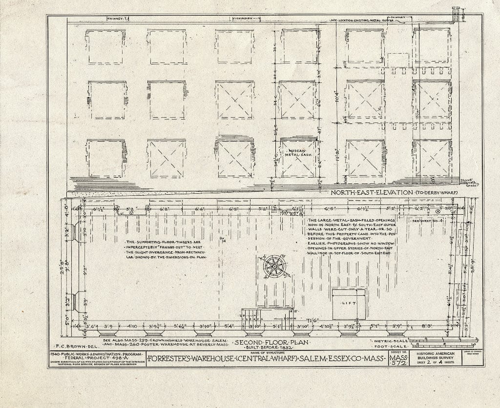 Blueprint HABS Mass,5-SAL,5- (Sheet 2 of 4) - Forrester's Warehouse, 187 Derby Street (Central Wharf), Salem, Essex County, MA