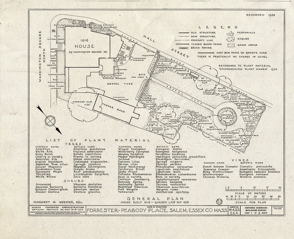 Blueprint HABS Mass,5-SAL,18- (Sheet 1 of 3) - Forrester-Peabody Place, 29 Washington Square, Salem, Essex County, MA