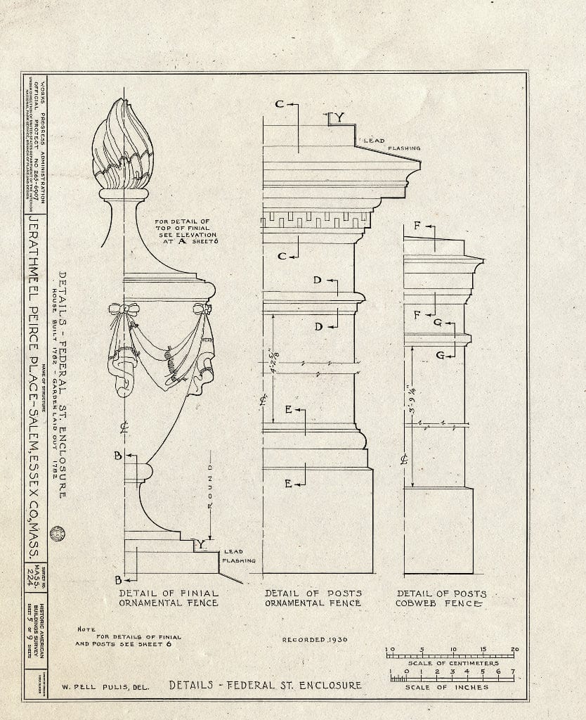 Blueprint HABS Mass,5-SAL,15- (Sheet 5 of 9) - Jerathmeel Peirce Place, 80 Federal Street, Salem, Essex County, MA