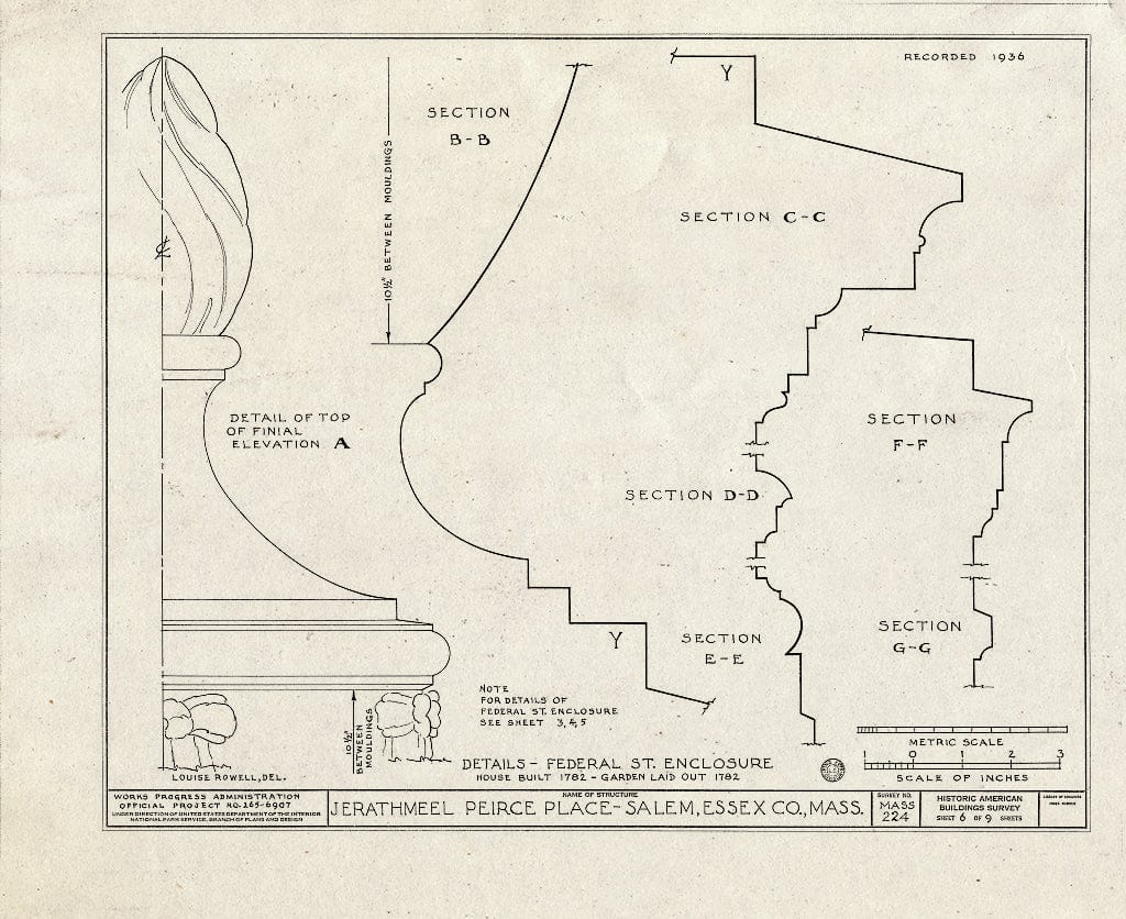 Blueprint HABS Mass,5-SAL,15- (Sheet 6 of 9) - Jerathmeel Peirce Place, 80 Federal Street, Salem, Essex County, MA