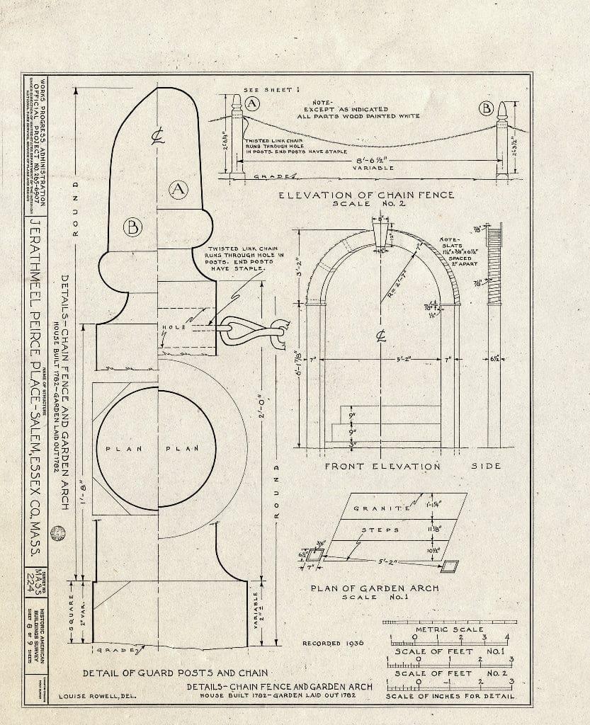 Blueprint HABS Mass,5-SAL,15- (Sheet 8 of 9) - Jerathmeel Peirce Place, 80 Federal Street, Salem, Essex County, MA